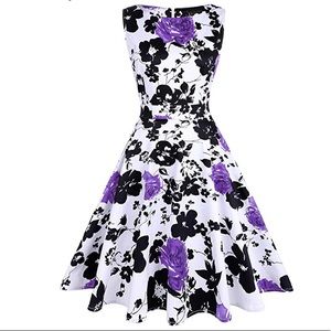 Purple floral vintage style dress